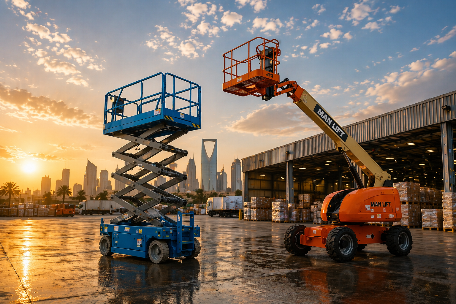 سيزر ليفت كهربائي وديزل للايجار في الرياض